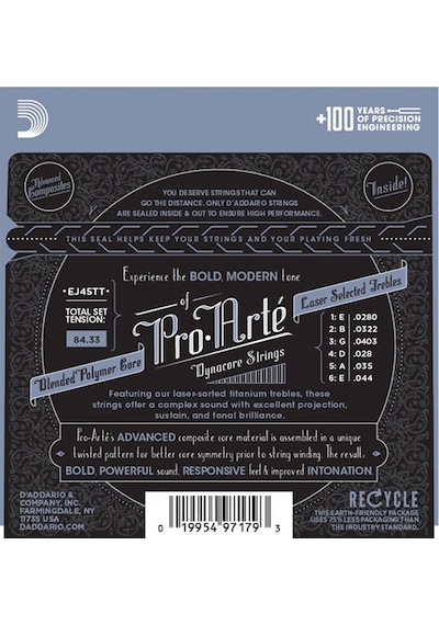 D'addario Ej45Tt Pro-Arté Dynacore. Titanium Trebles. Normal Tens
