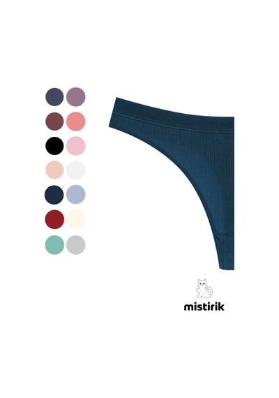 Mistirik Paulo Model Fitilli Esnek Kumaş String Tanga Mavi Renk Mavi