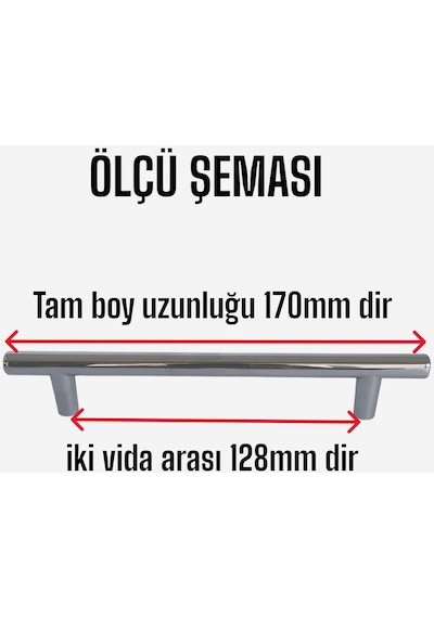 Boy Kulp Krom 128 Mm Kulp Mobilya Mutfak Dolabı Çekmece Dolap Kapak Kulpu Kulbu Metal Kulpları