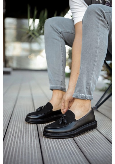 Chekich Ch002 - Cst Loafer Pelle Erkek Ayakkabı Sıyah Siyah