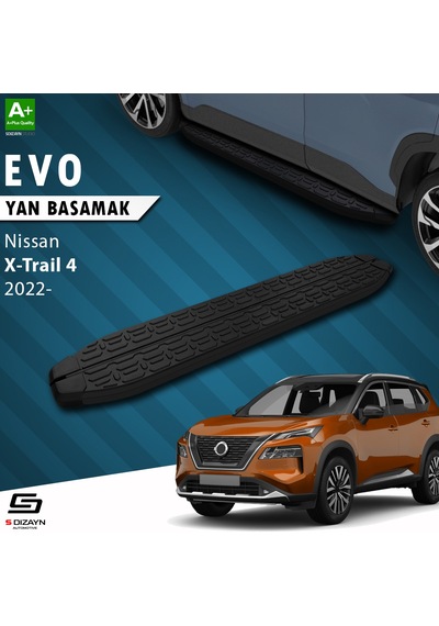 S-dizayn Nissan X-trail T33 Evo Siyah Yan Basamak 183 Cm 2022 Üzeri