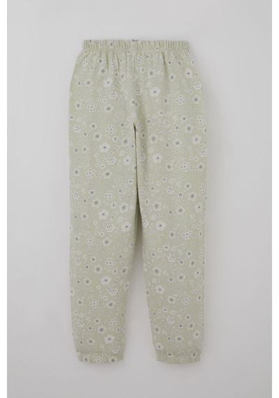 Breeze Kız Çocuk Pijama Takımı Çiçek Desenli 4-8 Yaş, Su Yeşili Su Yeşili