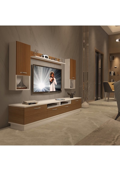 Decoraktiv Trendstyle 5220da Slm Tv Ünitesi Tv Sehpası Beyaz - Ceviz