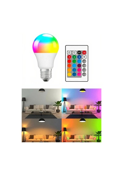 Thentech Rgb Modlu Uzaktan Kumandalı Led Ampul Gece Işığı Oyuncu Odaları İçin Uygun Ambiyans Ampul Beyaz