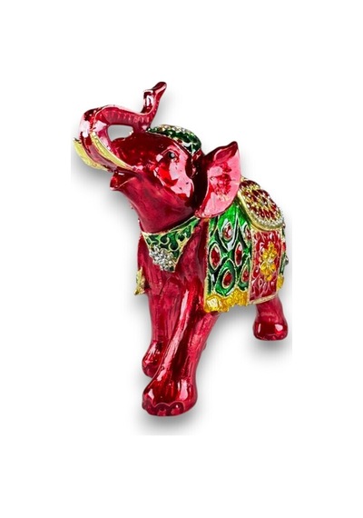 Taşlı Dekoratif Fil Biblo Metal, Renkli Taşlı, Şık Ev Aksesuarı 15x12 CM 727651789