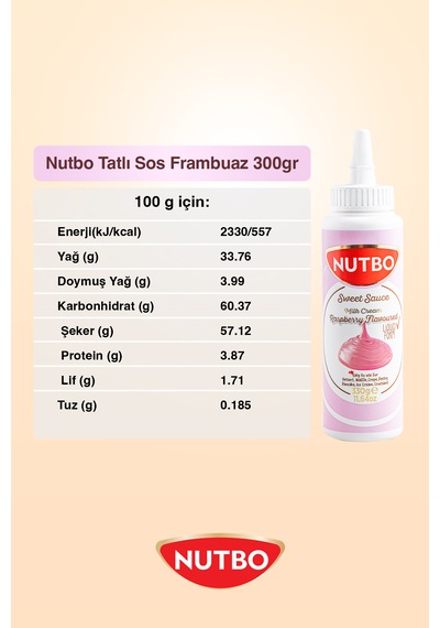 Nutbo Frambuaz Aromalı Tatlı Sos 330 Gr Waffle Krep Pankek Churros Dondurma İçin Özel