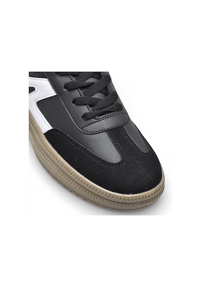 Ispartalılar 510 Hazır Taban Unisex Spor Ayakkabı Bağcıklı Rahat Sneaker Erkek Kadın Spor Ayakkabı Siyah