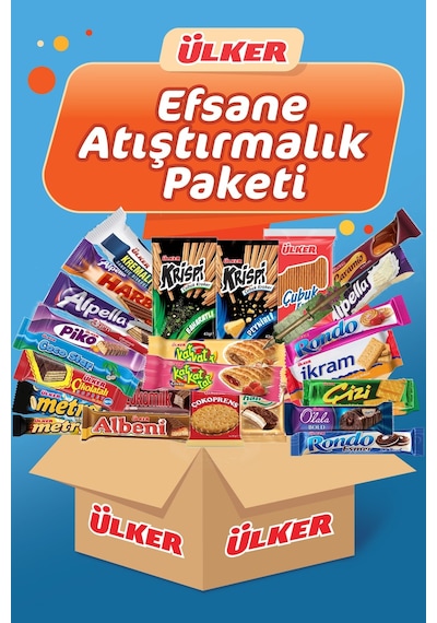 Ülker Efsane Dolu Dolu No:25 Parça Atıştırmalık Paketi + Tohumlu Kalem