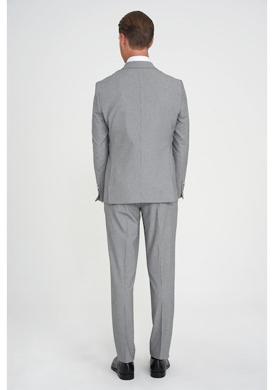 Efor Slim Fit Fleto Cep Pötikare Desenli Yelekli Siyah Takım Elbise Tk 922 Siyah