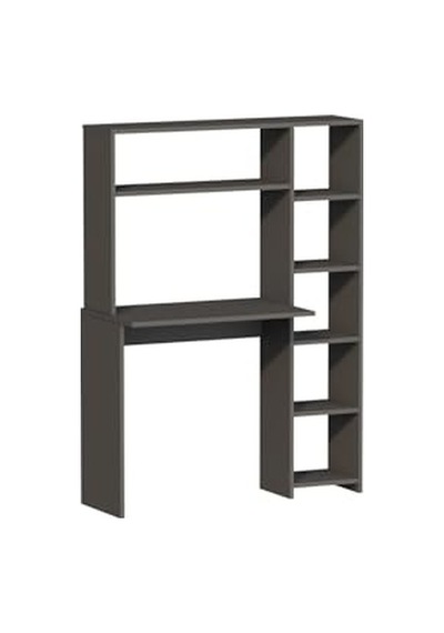 Duru Kitaplıklı Çalışma Masası Antrasit 120x60