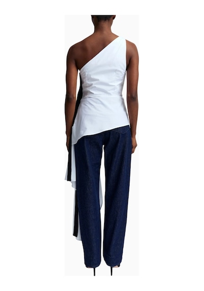 16arlington 16arlıngton Iolanda Top Asimetrik Poplin Bluz Beyaz