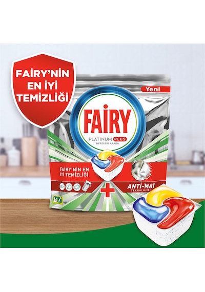 Fairy Platinum Plus Limon Kokulu 22 Yıkama Bulaşık Makinesi Deterjanı Tableti - Kapsülü