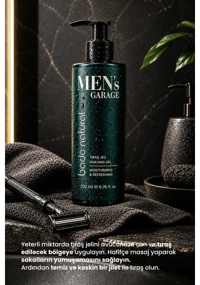 Bade Natural Men's Garage Tıraş Jeli 200 Ml