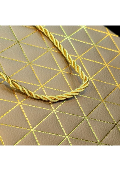 Gold Geometrik Desenli Orta Boy Karton Hediye Çantası