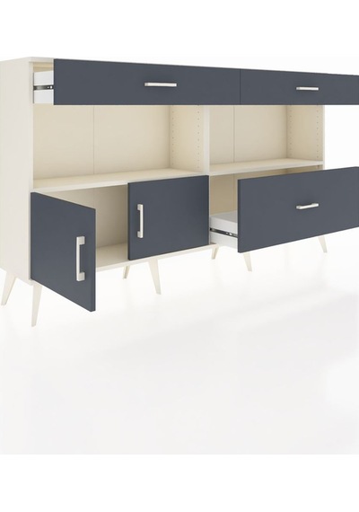 Arges Konsol 2 Raflı 3 Çekmeceli 2 Kapaklı 176x30x99 Aytaşı-antra Aytaşı-antrasit Arges Konsol 2 Raflı 3 Çekmeceli 2 Kapaklı 176x30x99 Aytaşı-antra Aytaşı-antrasit