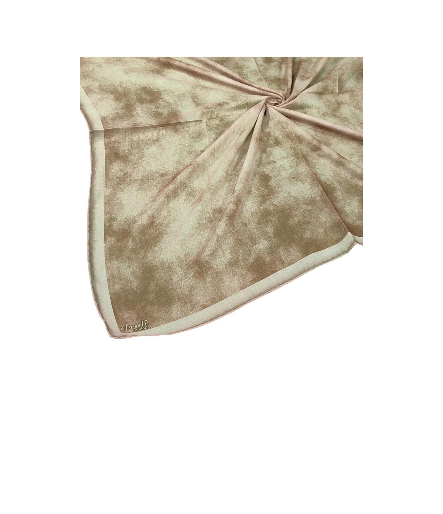 Mim Eşarp Ebruli Soft Pamuklu Desenli Eşarp - 95x95 Cm Gold