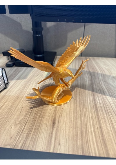15cm Kanat Açmış Kartal Heykeli Gold Görünümlü Dekor Biblo Ofis Masası Dekorasyon