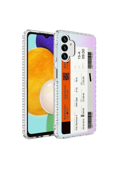Samsung Uyumlu A13 4G Kılıf Airbag Kenarlı Renkli Desenli Silikon Eleg