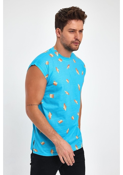 Alexander Gardi Alexandergardı Yırtmaçlı Desenli Kolsuz T-shirt B23-00135 001
