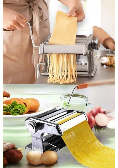 Fıre Kıng Panda Erişte Makarna Yapma Kesme Makinesi Hamur Lazanya Spagetti Makinesi 150 Mm Gümüş