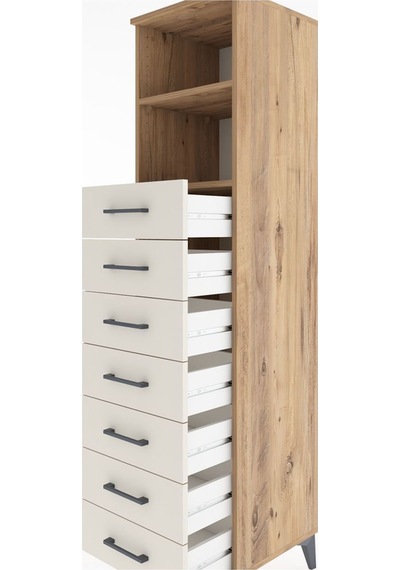 Hyperion Dolap 2 Raflı 7 Çekmeceli 44x44x182 Çam-aytaşı Atlas Çam