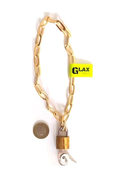 Zincirli Kilit Dolap Yurt Spor Dolabı Çocuk Kilidi Asma Kilit/paslanmaz / 35 Cm. Renk:gold