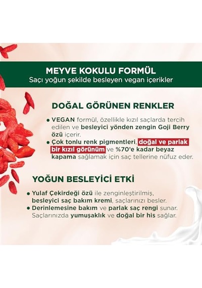 Kalıcı Doğal Renkler Saç Boyası 6-88 Ateş Kızılı Saç Boyası