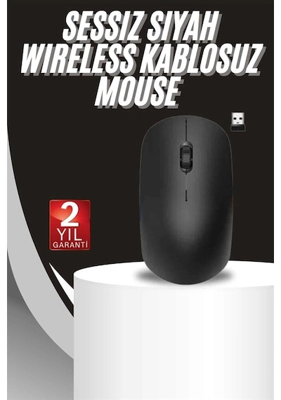 Ergonomik Tasarım Kablosuz Siyah Mouse Hassas Uzun Ömürlü Diğer