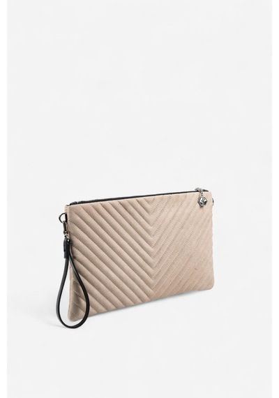 Silver Polo Sp1034 Kadın Portföy & Clutch Kapitone V Süet Bej-süet Bej