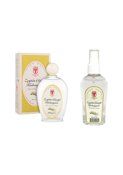 Tariş 80 Derece Zeytin Çiçeği Kolonyası Cam Şişe 200 ML + Tariş Zeytin Çiçeği Kolonyası Sprey 80 ML