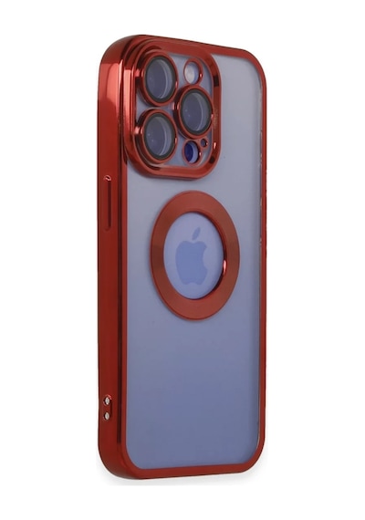 Newface Apple İphone 15 Pro Max Kılıf Slot Silikon - Kırmızı
