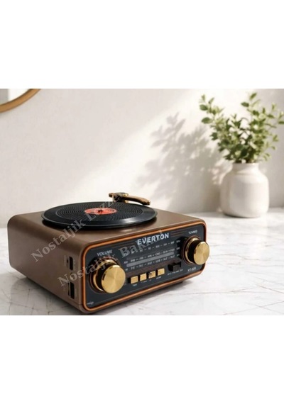 Everton Rt-604 Plak Tasarımlı Ve Görünümlü , Nostalji Bluetooth/usb/sd/ Radyo Mp3 Player Müzik Kutusu