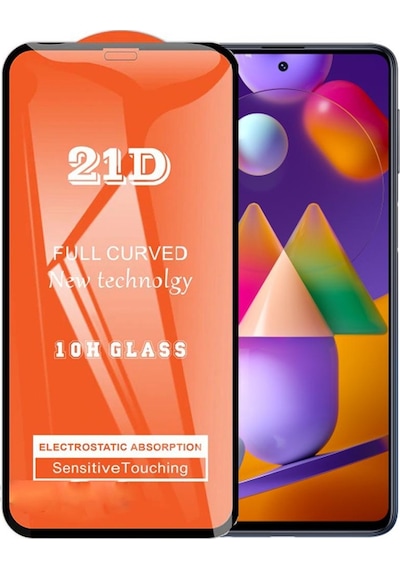 Samsung Uyumlu M31s Ekran Koruyucu 21d Tam Kaplayan Kırılmaz Cam Kavisli