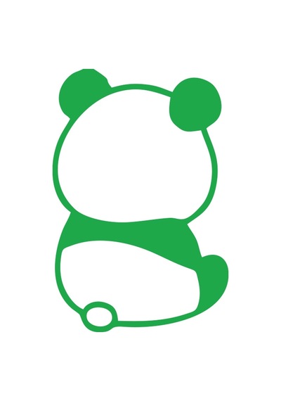 Küsmüş Panda Araba Sticker 17x17 Cm Yeşil