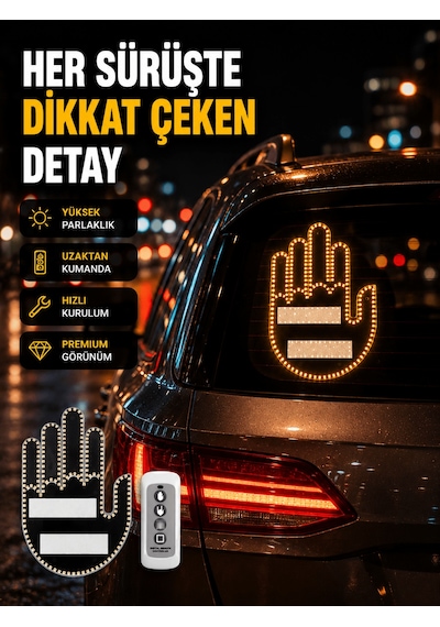 Uzaktan Kumandalı Led El Park Uyarı Cihazı Suya Dayanıklı Enerji