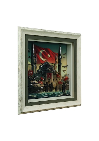 E38 El İşçiliği Kağıt Rölyef Tablo 66x66 Cm - 6332