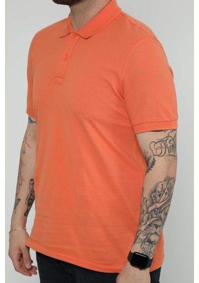 Hscstore Erkek Polo Yakalı Turuncu Tişört- 8420-turuncu Turuncu