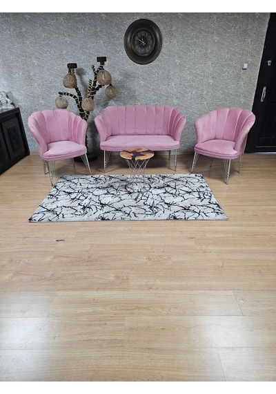 Krom Kaplama Tel Ayak Papatya Çay Seti Koltuk Takımı , Balkon, 001