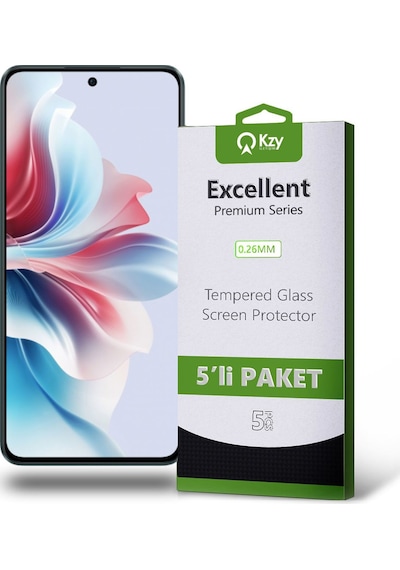 Oppo Reno 11f İle Uyumlu Temperli Ekran Koruyucu Kırılmaz Cam Ekonomik 5'li Paket