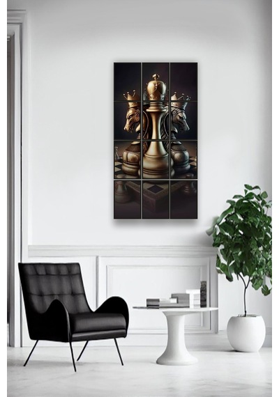12 Parça Satranç Çerçeve Görünümlü Mdf Tablo Duvar Süsü Hediyelik Eşya 45cm X 85cm Renkli - 602526223 Renkli 12 Parça Satranç Çerçeve Görünümlü Mdf Tablo Duvar Süsü Hediyelik Eşya 45cm X 85cm Renkli - 602526223 Renkli
