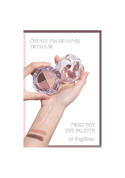 İpeksi Dokulu 4'lü Far Paleti Muzıgae Mansıon Twist Pot Eye Palette 05 Fog Rose 12009179