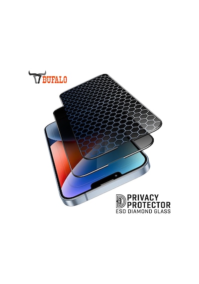 Bufalo Apple Uyumlu   iPhone 16 Pro Esd Anti Static Hayalet Privacy Cam Ekran Koruyucu