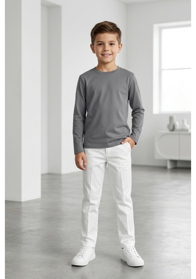Kiagu Erkek Çocuk Uzun Kollu Basic Düz Tişört %100 Pamuk Bisiklet Yaka T-shirt 2-13 Yaş Antrasit Kiagu Erkek Çocuk Uzun Kollu Basic Düz Tişört %100 Pamuk Bisiklet Yaka T-shirt 2-13 Yaş Antrasit