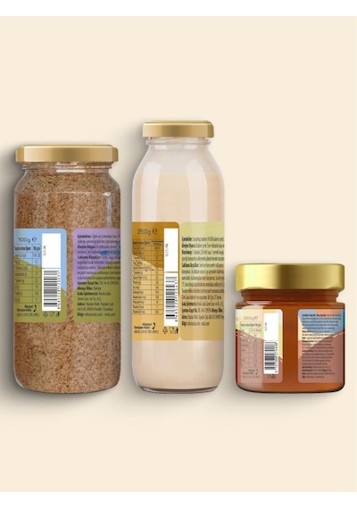 3'lü Ürün - Ravla Badem İçeceği Konsantresi - 250g /ravla Salgı Balı Meşe Kaynaklı - 250g/ravla İğde Unu 100g