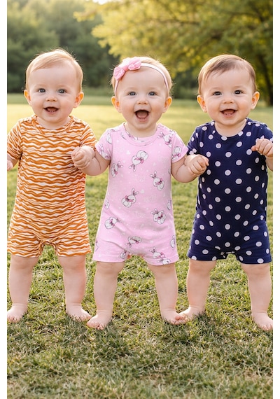 Hellobaby 3 Lü Tulum Set Yeşil lila
