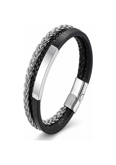 Moncuk Design İsim Yazılabilir Çoklu Çelik Zincir Bileklik Beyaz 33514b28d4 Siyah