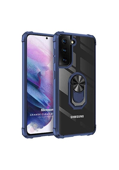 S21 Plus Için Kılıf Military Ring Holder Siyah Samsung Galaxy S21 Plus İle Uyumlu Kılıf - Siyah