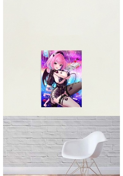 Pembe Anime Gamer: Kız Tablo Ahşap Poster Dekoratif Karışık - 223820739 Karışık