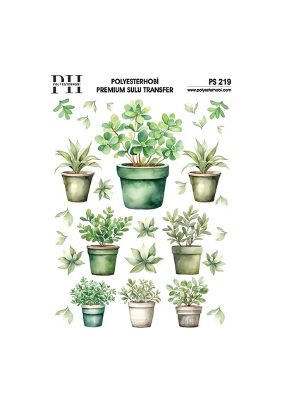 Polyesterhobi Premium Sulu Transfer 25x35 Cm Yaprak Desenli Ps 219