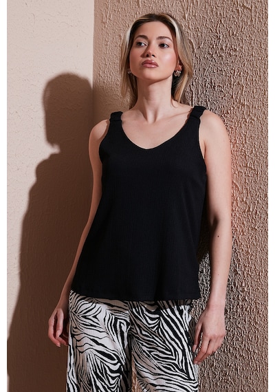 Fashion Friends Bayan Bluz 25y0513k1 Siyah Siyah